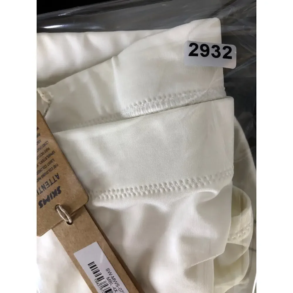 SKIMS Signature Swim Shorts Mid Waist Marble White NWT Size 4X